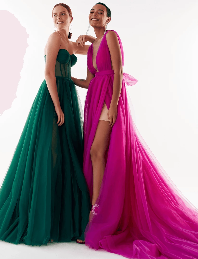 Milla Bow-Back Maxi Evening Tulle Dress COLLECTIONS 8 Milla Bow-Back Maxi Evening Tulle Dress COLLECTIONS