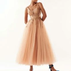 Milla Combination Cocktail Gold Dress Curve & Plus Size Fit