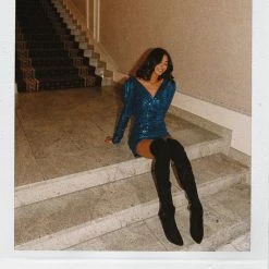 Milla Long-sleeve Sequin Mini Dress