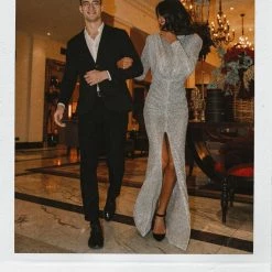 Milla Long-sleeve Maxi Sequin Dress COLLECTIONS